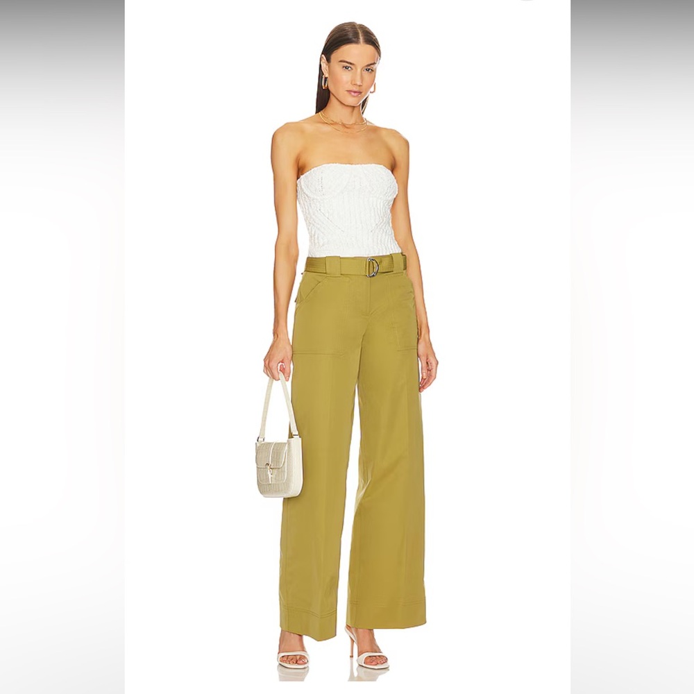 L'Academie - Kjera Belted Pant in Olive Green NEW
